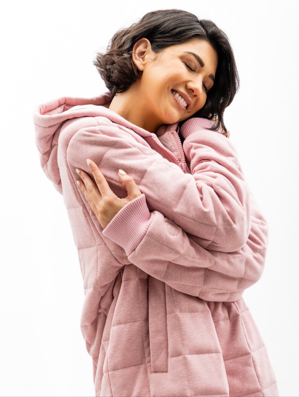 Therahoodie 10lb Weighted Fleece Jacket in Rose Pink - Sz Med